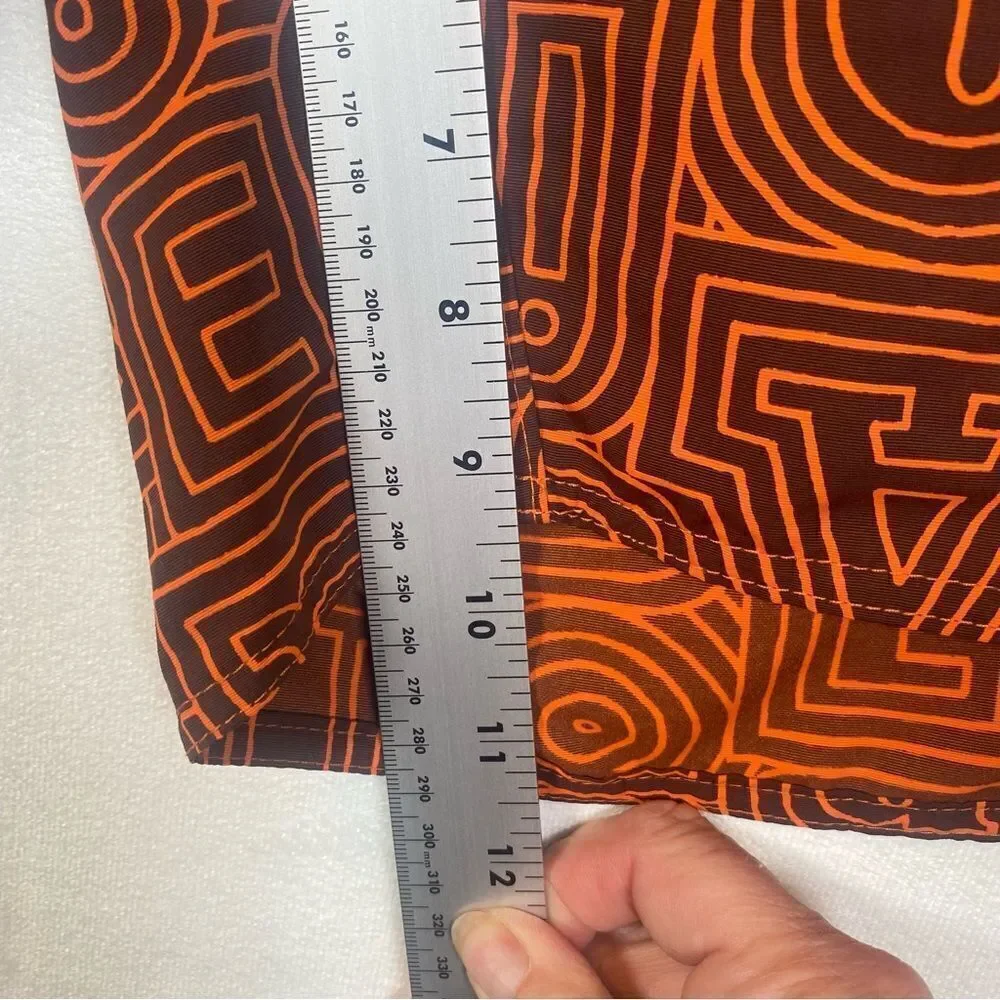 Patagonia Wavefarer Orange and Brown Letter Design Board Shorts Size 34